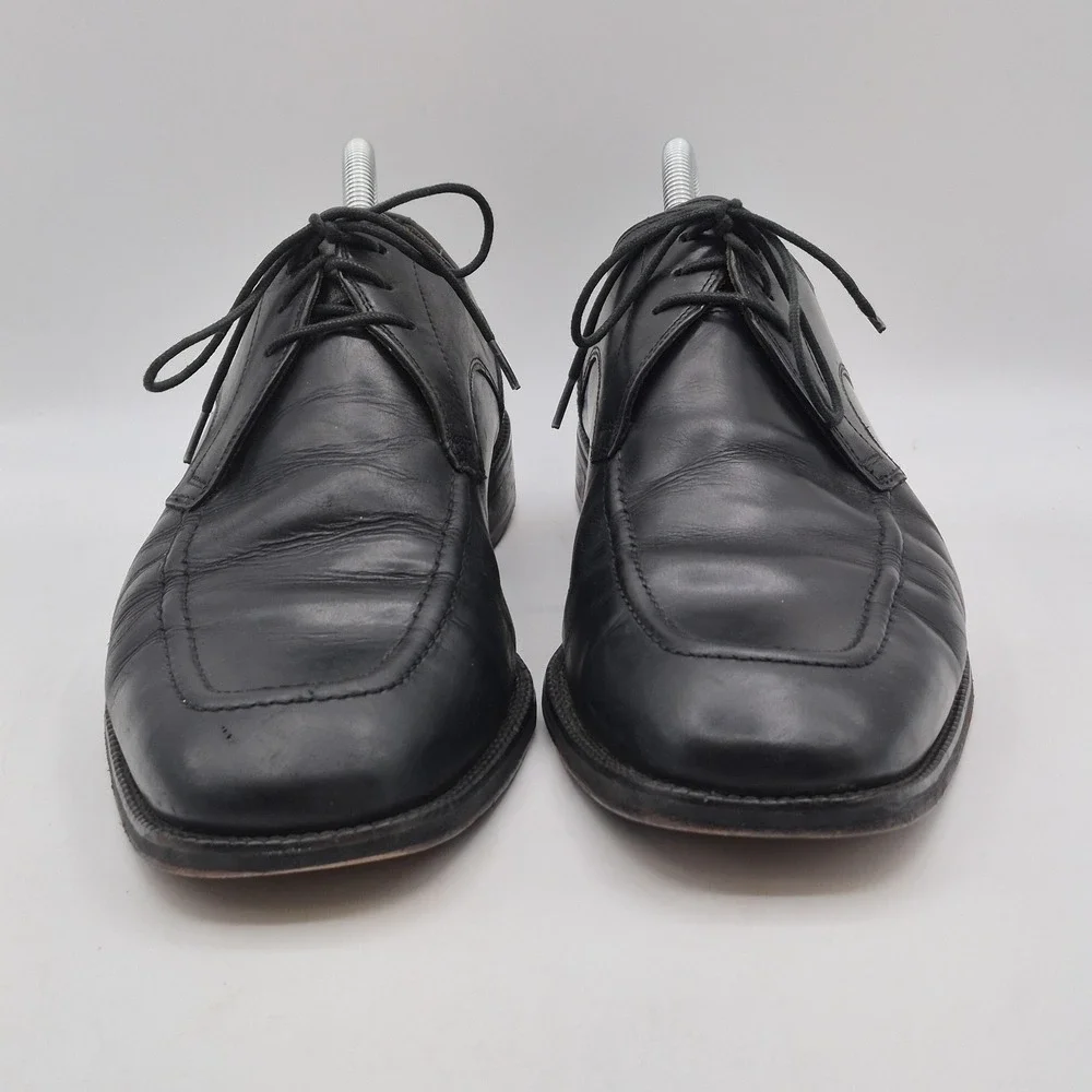 Cole Haan Shoes Mens Size 11 Black Leather Lace Up Dress‎ Derby Apron Toe C07140